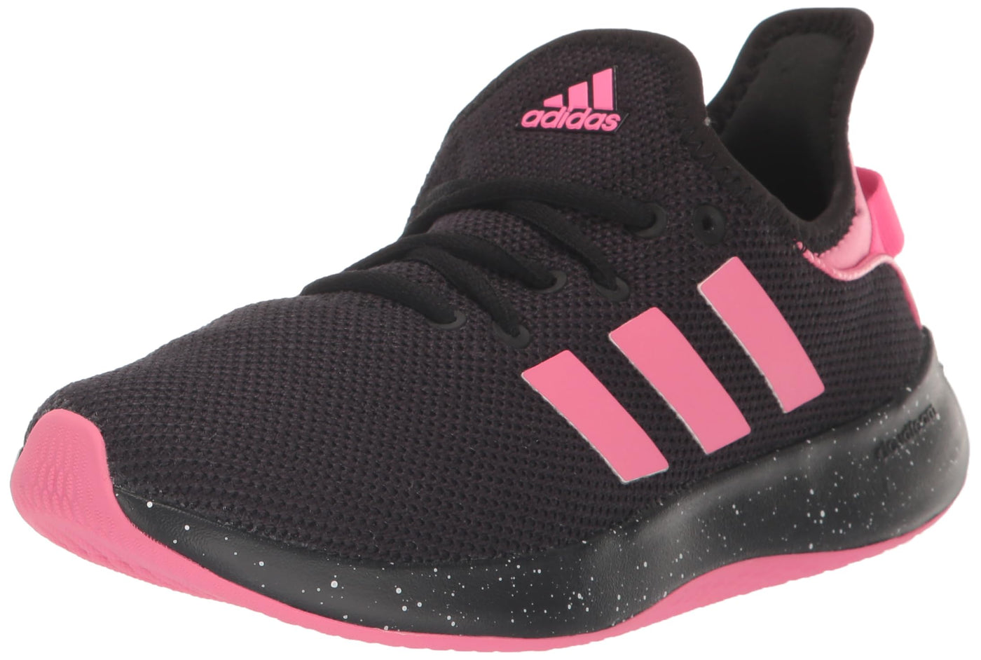 adidas Women's Cloudfoam Pure Sportswear Sneaker 5.5 Core Black/Pink Fusion/Lucid Pink