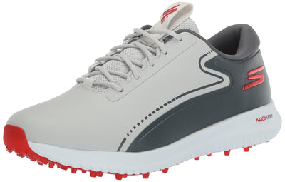 Skechers Men's Max 2 Arch Fit Waterproof Spikeless Golf Shoe Sneaker 9 Wide Grey/Red