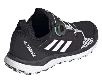 adidas Women's Terrex Agravic BOA Trail Running Shoe, Core Black/FTWR White/Acid Mint - 9