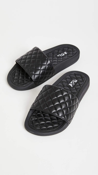 APL: Athletic Propulsion Labs Women's Lusso Slides, Black, 6 Medium US