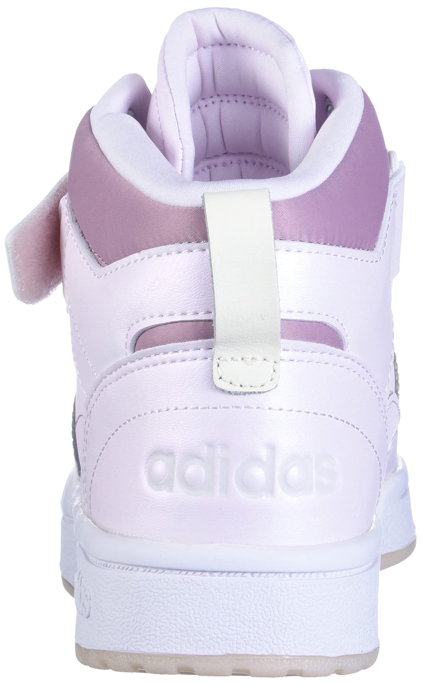 adidas Women's Postmove Mid Basketball Shoe, Almost Pink/Silver Metallic/Magic Mauve, 8