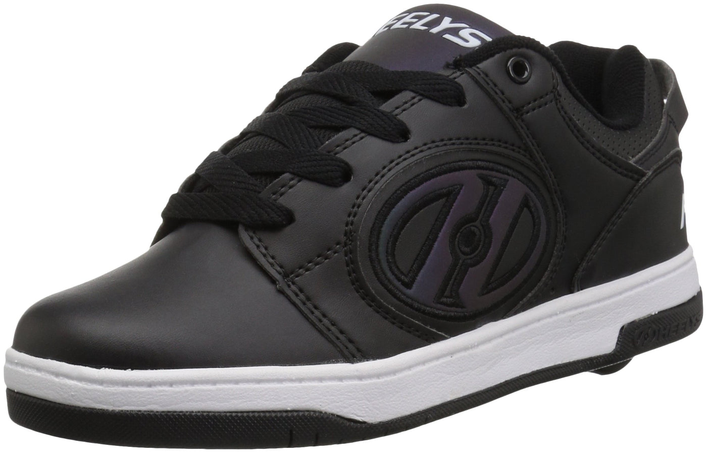 Heelys Kids Voyager Shoes, Black Reflective/Black, 4 M