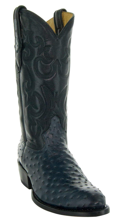 Soto Boots Men's Ostrich Print Cowboy Boots H7002(Dark Grey, 10.5)