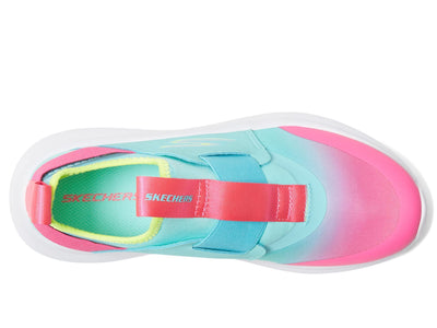 Skechers Kids Girls Skech Fast-Ombre Sunset Sneaker, Aqua/Pink, 2 Little Kid