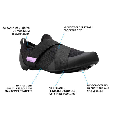 SHIMANO SH-IC100 High Performance Indoor Cycling Shoe, Black, 18-18.5 Women / 14-14.5 Men (EU 50)