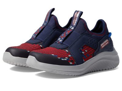 Skechers Kids Boy's Ultra Flex 3.0-Triple Pointz Sneaker, Navy/Red, 5.5 Big Kid