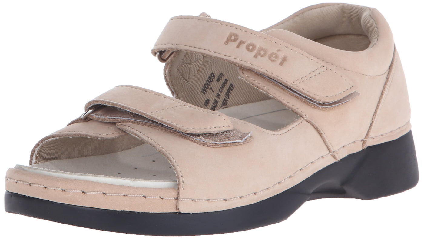 Propét womens W0089 Pedic Walker flats sandals, Dusty Taupe Nubuck, 10 XX-Wide US