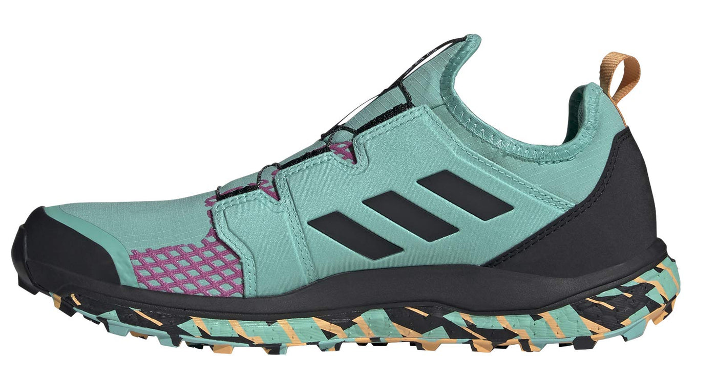 adidas Men's Terrex Agravic BOA Trail Running Shoe, Acid Mint/Core Black/Screaming Pink - 8.5