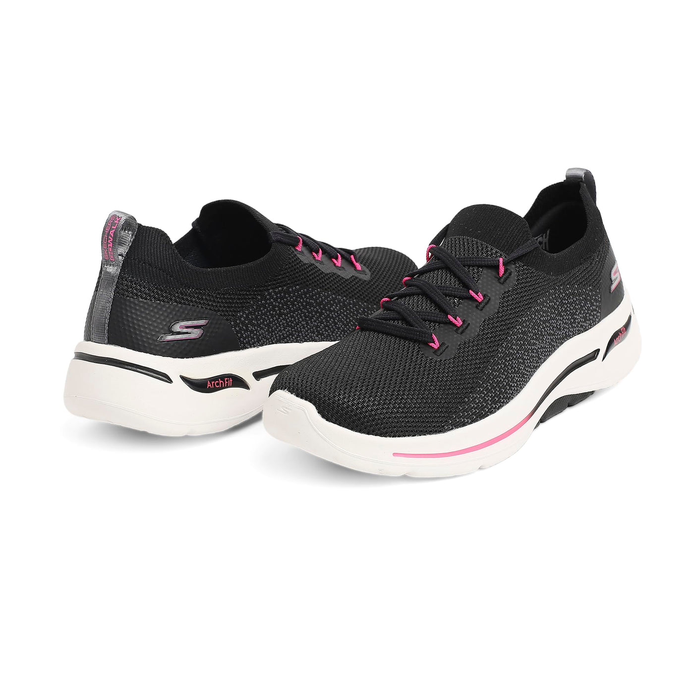 Skechers Women's Go Walk Arch Fit Clancy 8 Black/Hot Pink