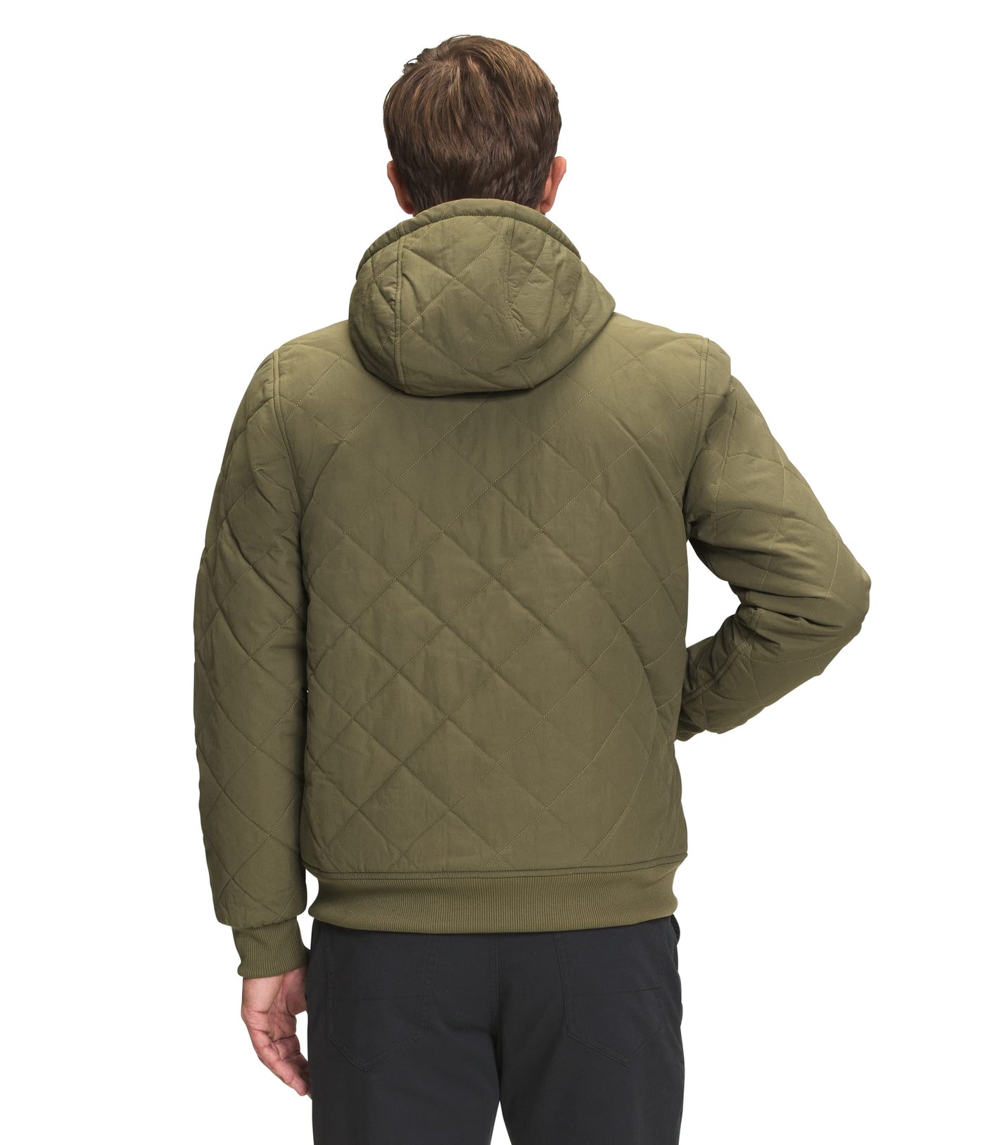 THE NORTH FACE Men's Cuchillo Insulated Full Zip Hoodie, Burnt Olive Green/Bleached Sand, Medium