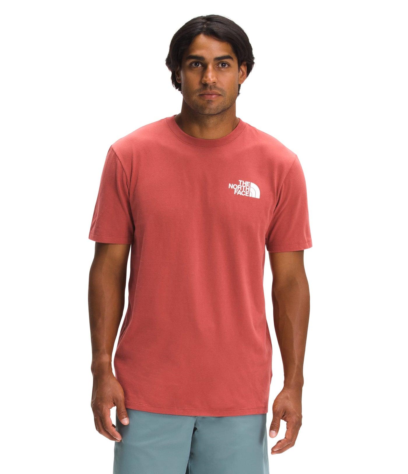 THE NORTH FACE Men's Short Sleeve Box NSE Tee, Tandoori Spice Red, X-Small