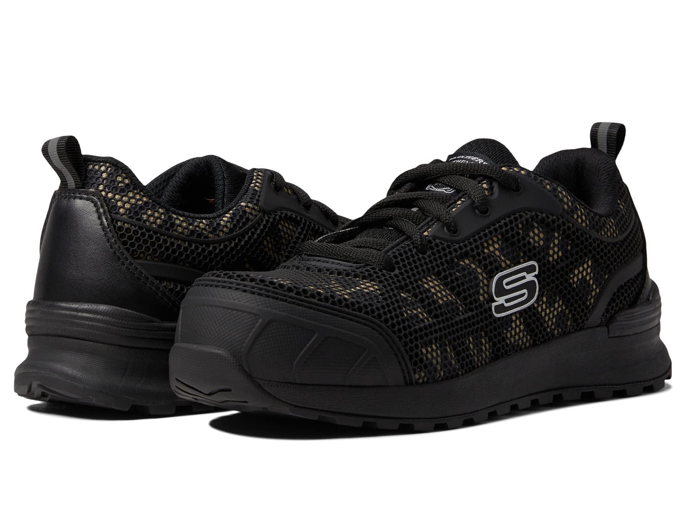 SKECHERS Work Women's Bulklin-Lyndale 6 Black/Leopard