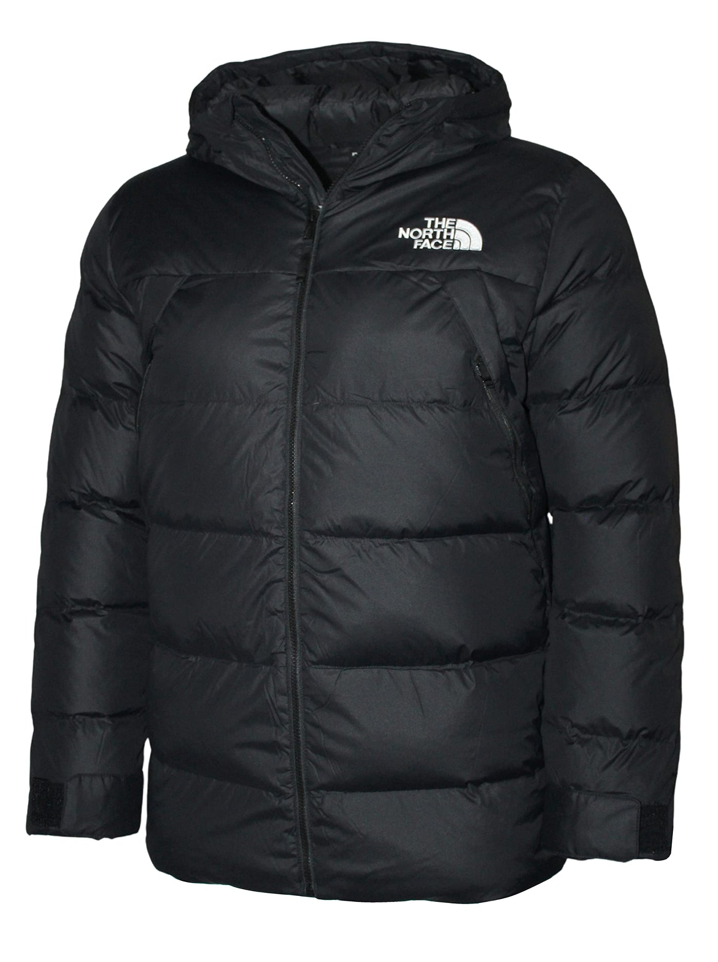 THE NORTH FACE Men's UX Down Hooded Puffer Jacket Parka (Medium, Tnf Black/Tnf Black/White)