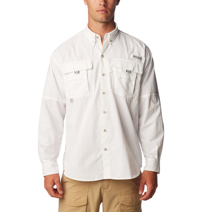 Columbia Men's Bahama II Long Sleeve Shirt, White, X-Large