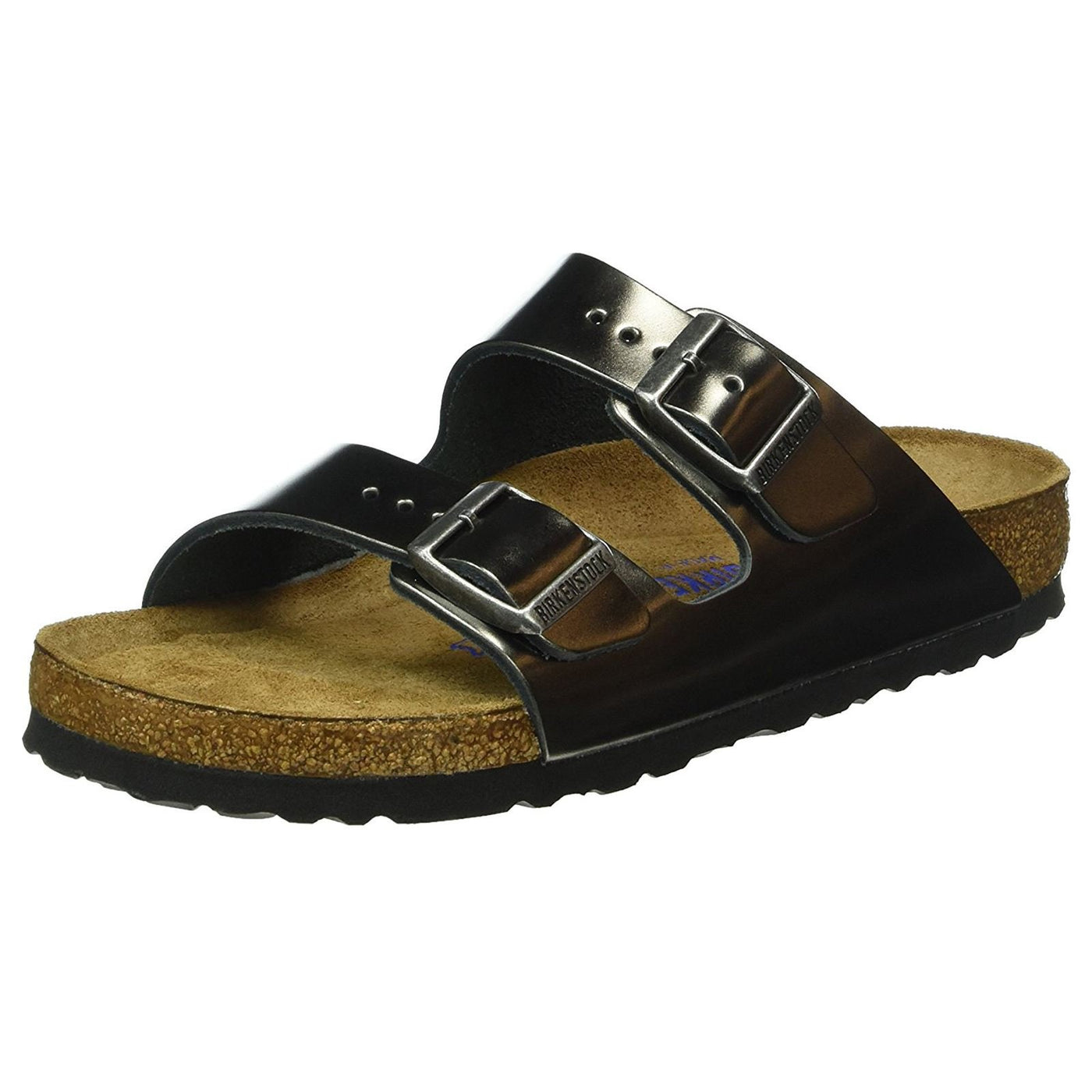 Birkenstock Unisex Arizona Metallic Anthracite Leather Sandals - 7-7.5 2A(N) US Women