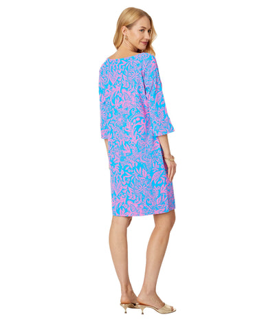 Lilly Pulitzer Braedyn UPF 50+ Dress for Women - Nylon-Blend Fabric - UPF 50+ Sun Protection - Pull-on Style Aura Pink Leaf an Impression LG One Size