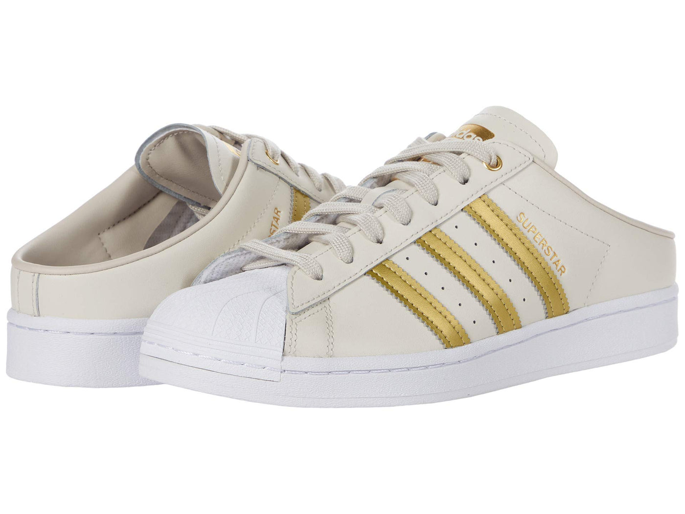 adidas Women's Superstar Mule 9 Clear Brown/Gold Metallic/Footwear White