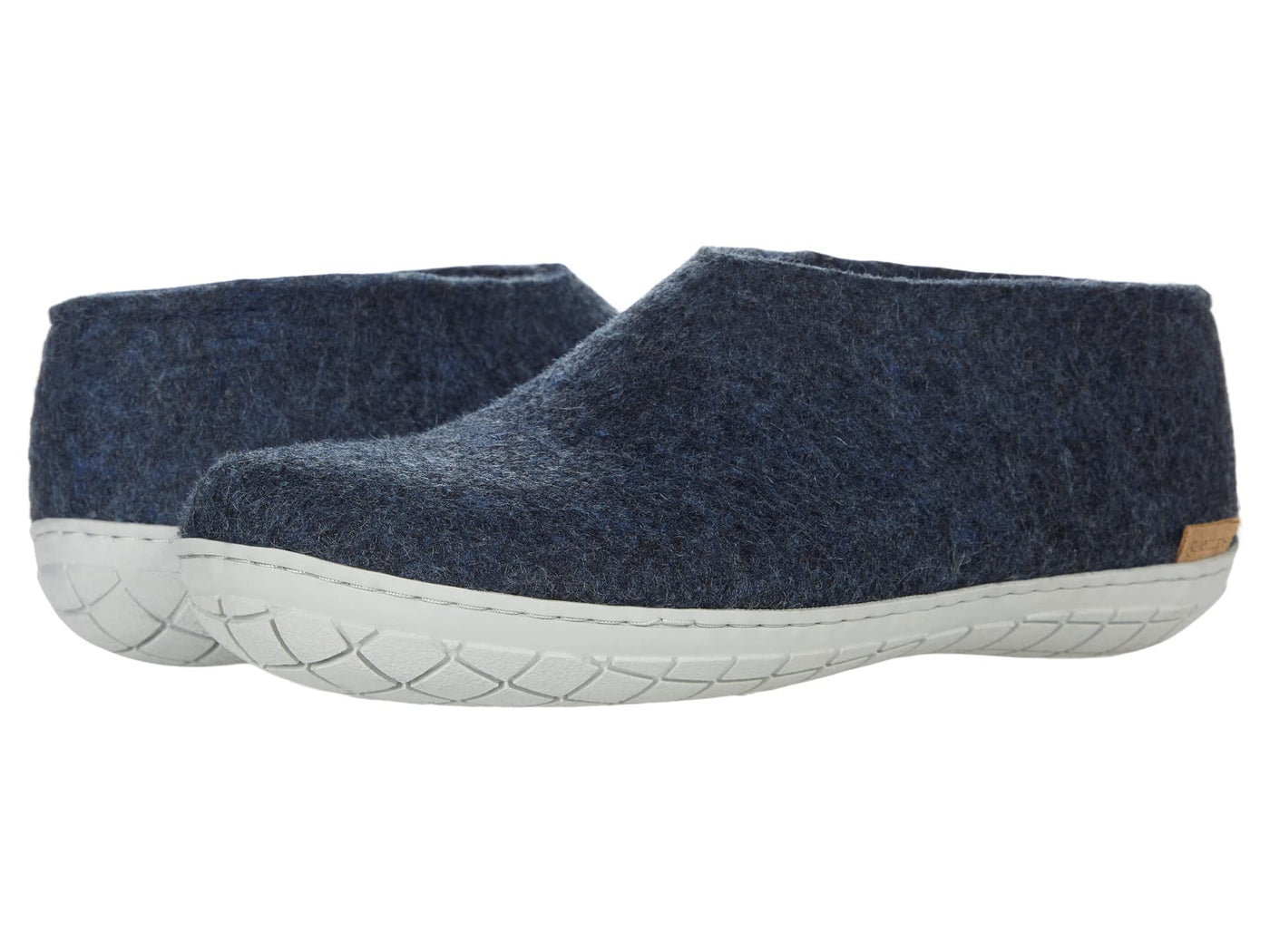 Glerups AR Unisex Women's/Men's 100% Natural Wool Shoe with Rubber Sole (47 M EU, Grey) 12 Women/10 Men Denim/Grey Rubber