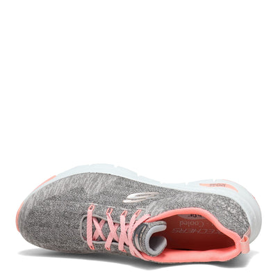 Skechers Women's Sneaker, Gray Knit Pink Trim Grey, 6