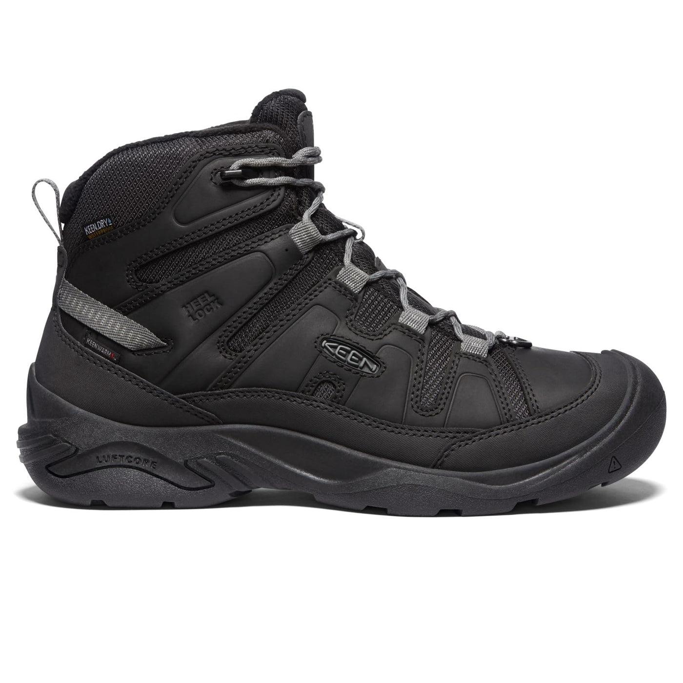 KEEN Men's Circadia Mid Heigh Polar Insulated Waterproof Hiking Boots 8 Black/Steel Grey