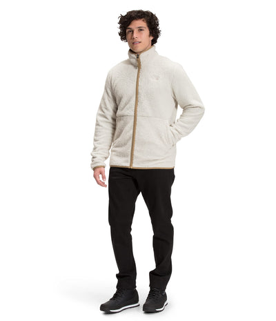 THE NORTH FACE Men's Dunraven Sherpa Full Zip, Moonlight Ivory/Kelp Tan, M