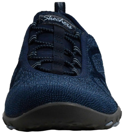 Skechers Women's Breathe-Easy-Fortuneknit Sneaker, Navy, 6.5 M US