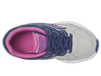 Saucony Girl's Cohesion 14 LTT (Little Kid/Big Kid) Navy/Grey/Grape 1 Little Kid M