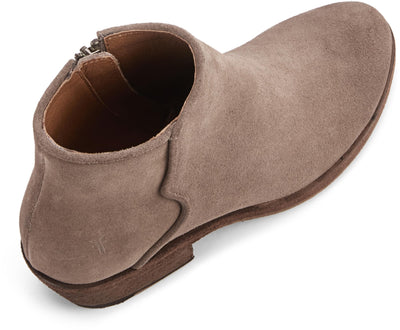 Frye Carson Piping Booties for Women Made from Soft Full-Grain Leather with Signature Western-Inspired Piping Detail and Supple Leather Lining – 4” Shaft Height, Medium Grey - Suede - 8M