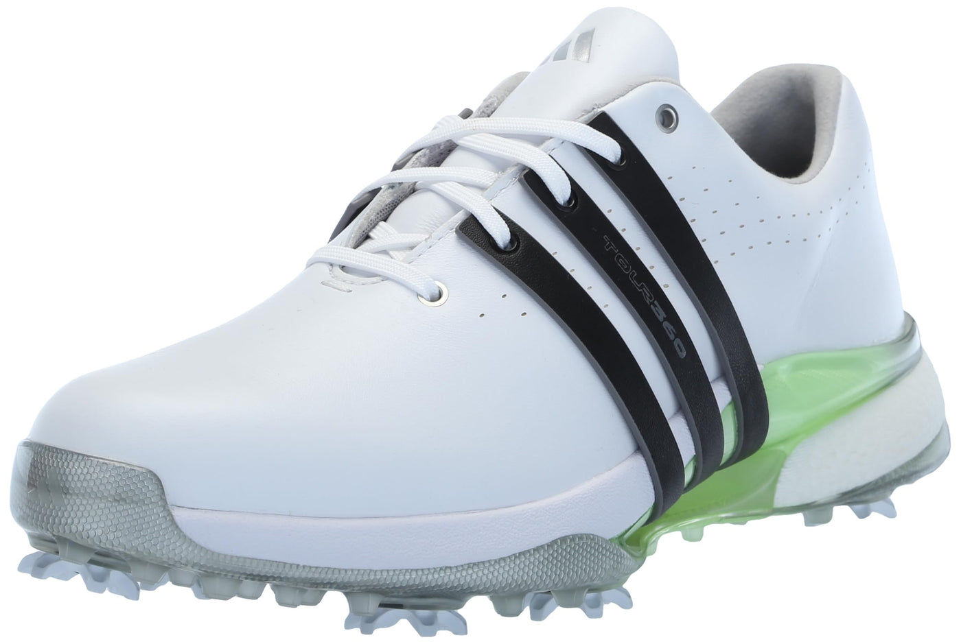 adidas Women's Tour360 24 Golf Shoes, Footwear White/Core Black/Green Spark, 7.5