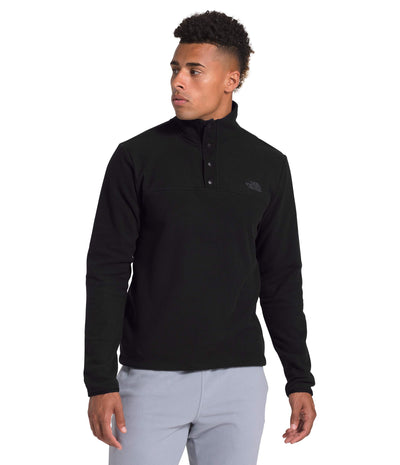 THE NORTH FACE Men's TKA Glacier Snap-Neck Pullover Sweatshirt, TNF Black/TNF Black, Large