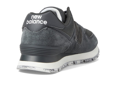 New Balance Classics 574D Rugged Sneakers for Men - Low Top Silhouette and Breathable Textile Lining Black/Grey 2 14 D - Medium