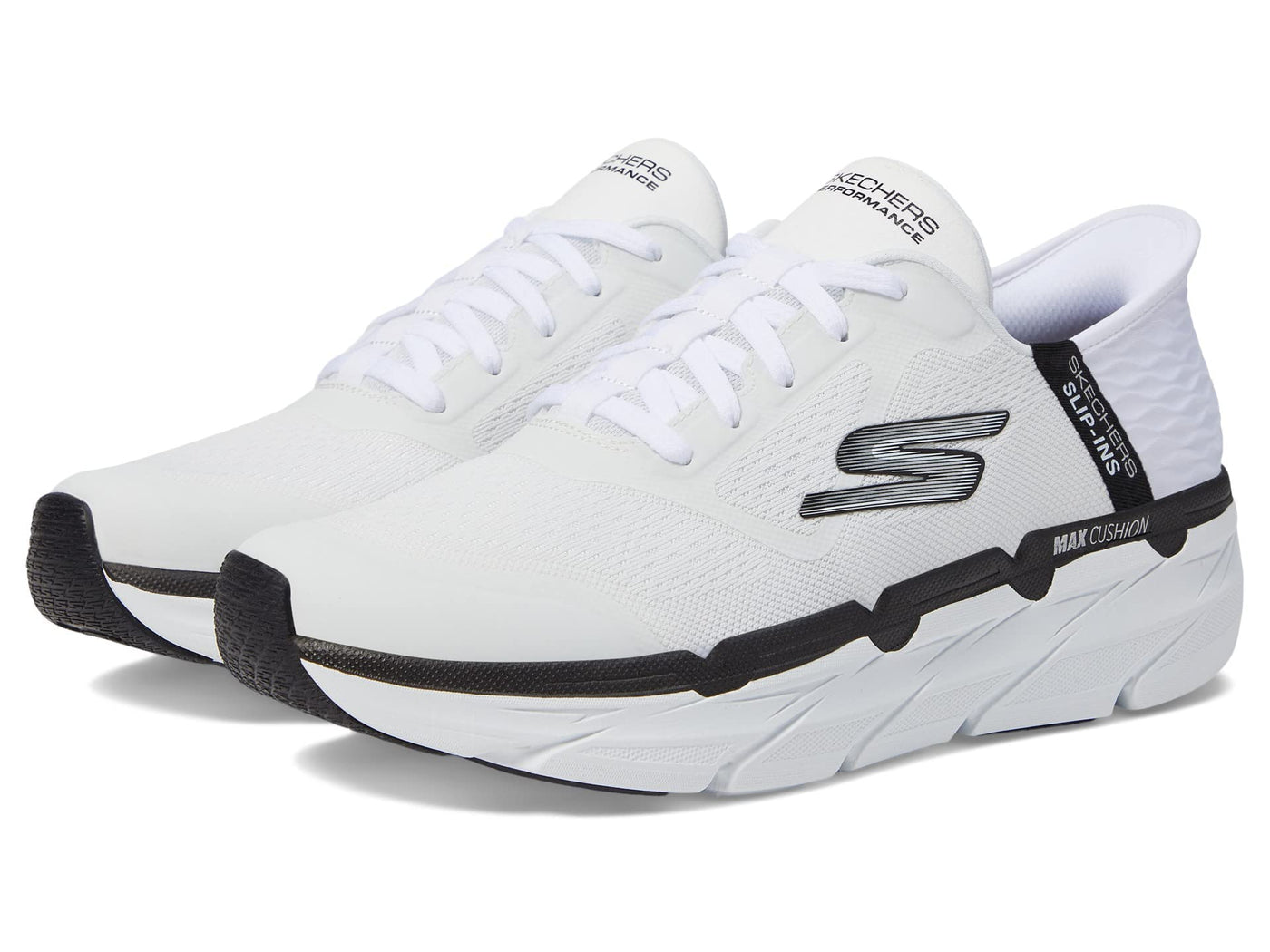 Skechers Men's Hands Free Slip-ins Max Cushion Premier Ascendant Sneaker, White/Black, 8 Wide