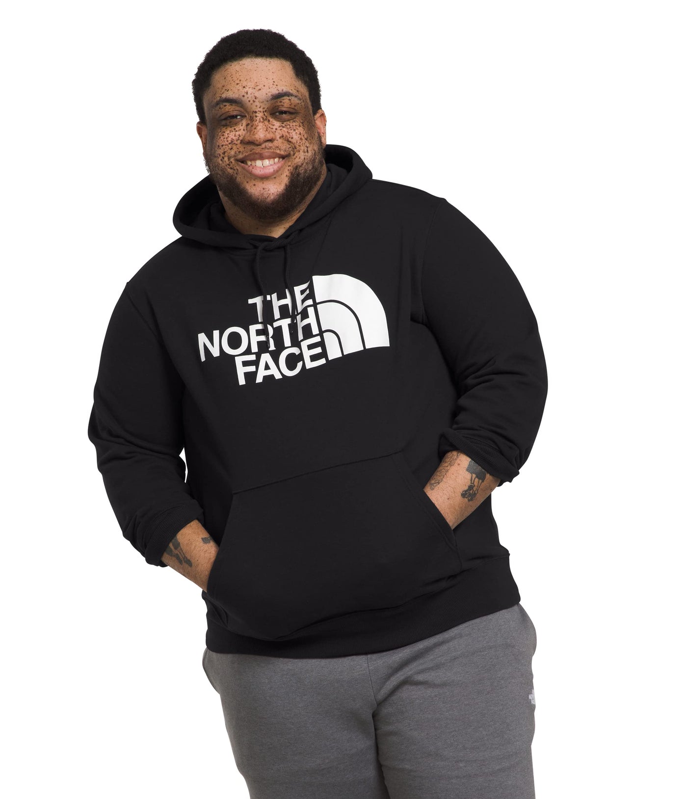 THE NORTH FACE Men's Half Dome Pullover Hoodie (Standard and Big Size), TNF Black/TNF White, X-Small