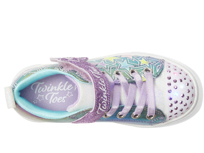 Skechers Kids Girls Twinkle Sparks-Shimmer Star Sneaker, Purple/Multi, 11.5 Little Kid