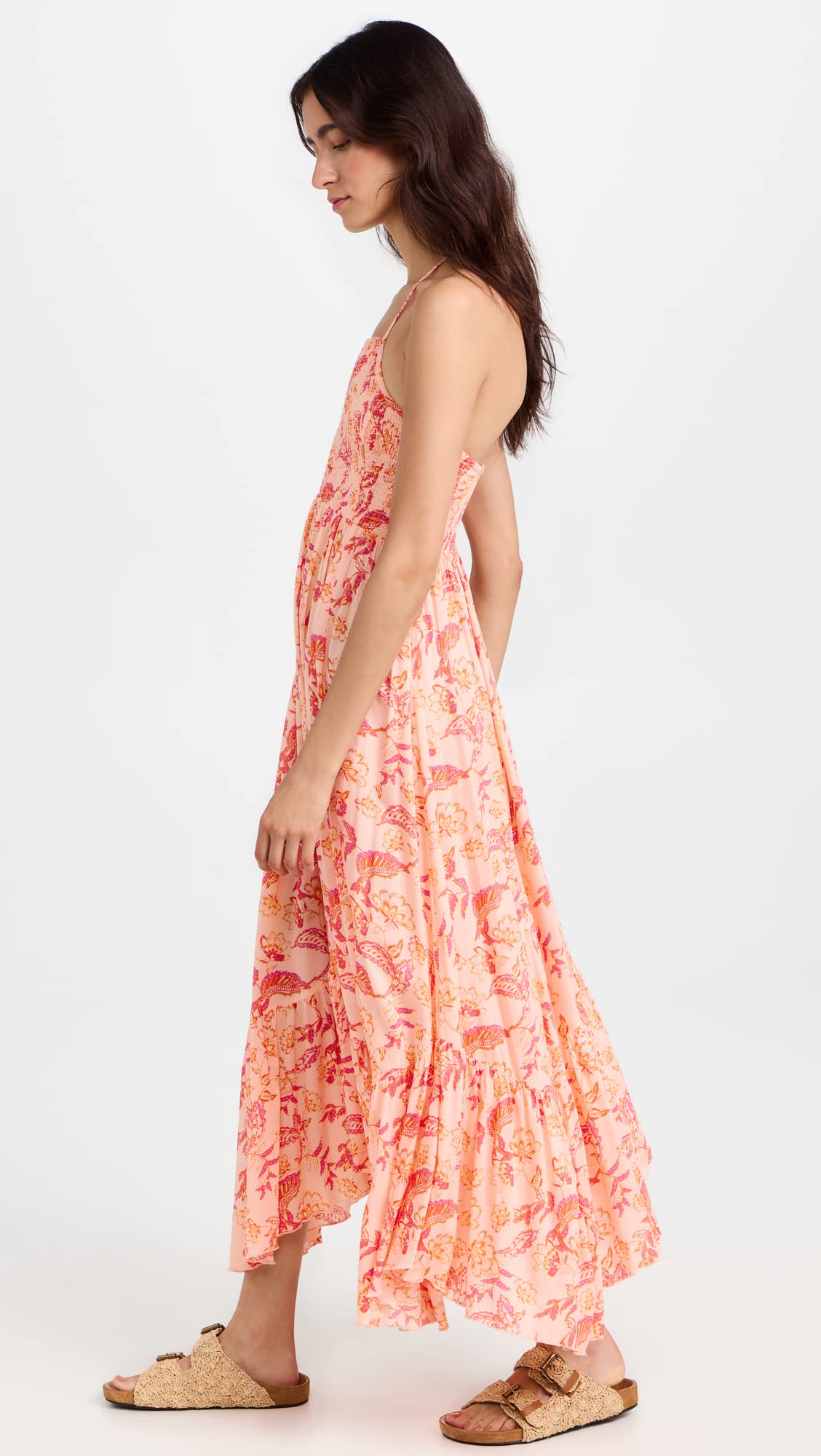 Free People Women's Heat Wave Printed Maxi Dress X-Large Dusk Coral