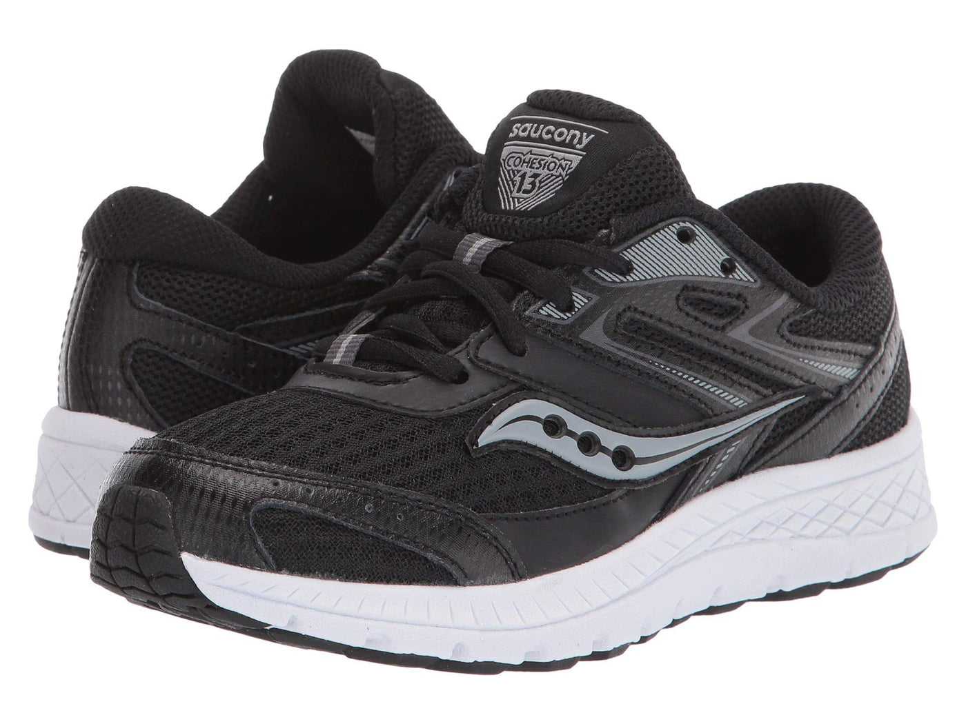 Saucony Boy's S-Cohesion 13 LTT (Little Kid/Big Kid) Black Leather/Mesh 12.5 Little Kid W