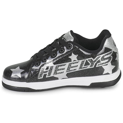 HEELYS Girl's Split (Big Kid) Wheeled Heel Shoe 5 Big Kid Black/Silver Glitter