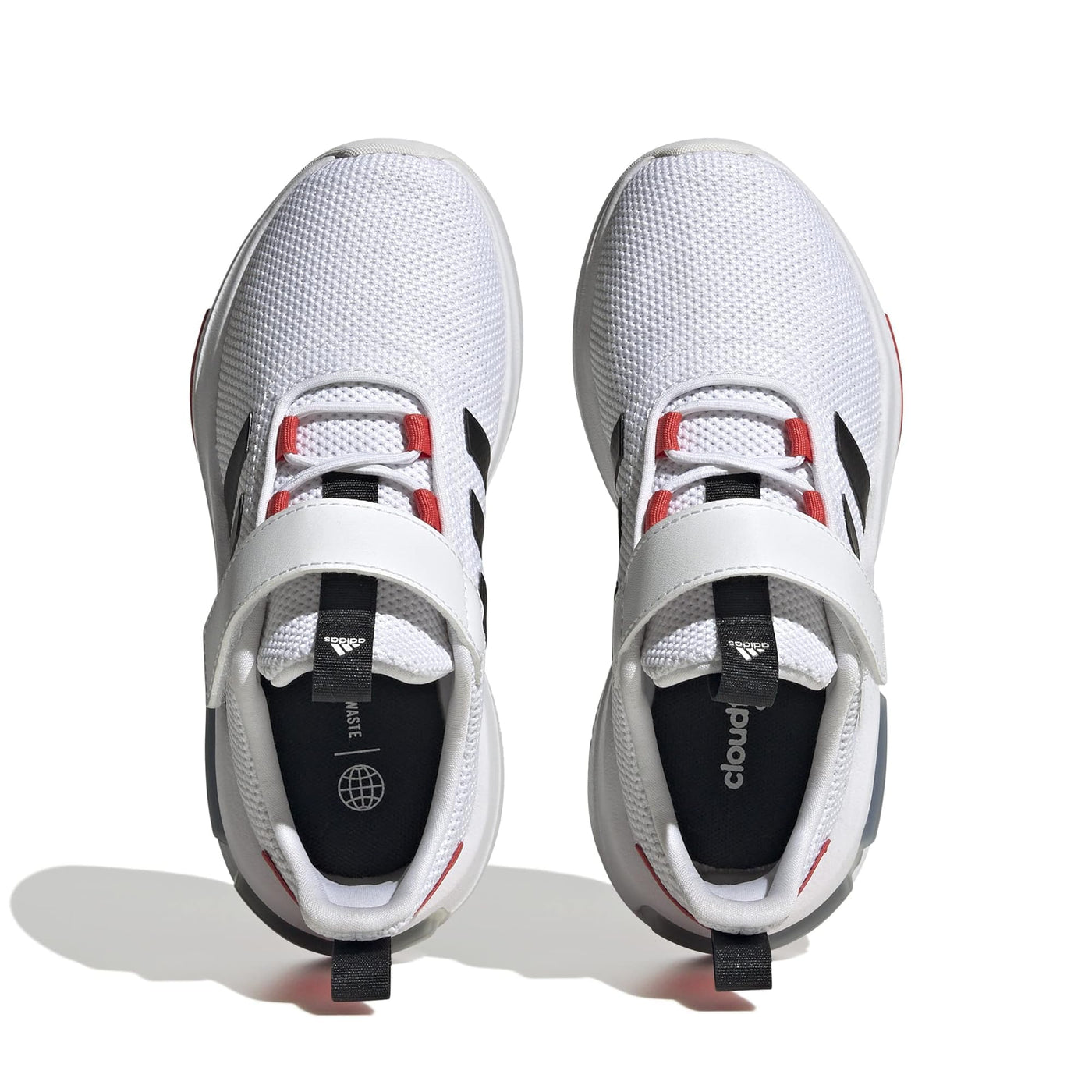 adidas Boy's Racer Tr23 El (Infant/Toddler) Sneaker 4 Big Kid White/Core Black/Bright Red