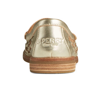 Sperry Seaport Penny PlushWave Woven Leather Platinum 8 M (B)