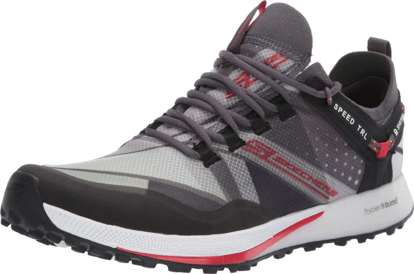 Skechers mens Sneaker 11.5 Women/10 Men Charcoal/Red