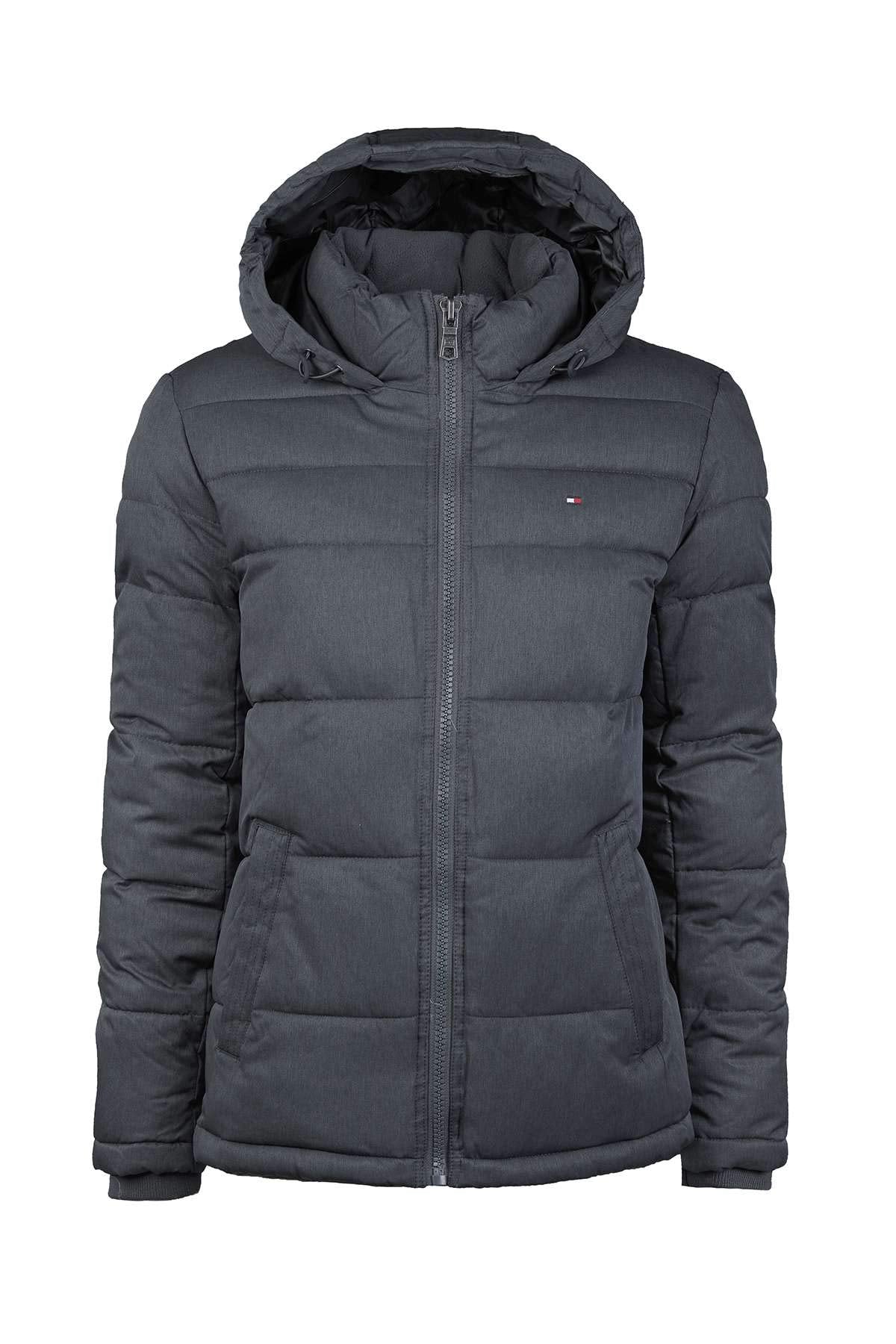 Tommy Hilfiger Men's Down Alternative Hooded Puffer Jacket (Standard and Big & Tall) 3X-Large Tall Heather Navy