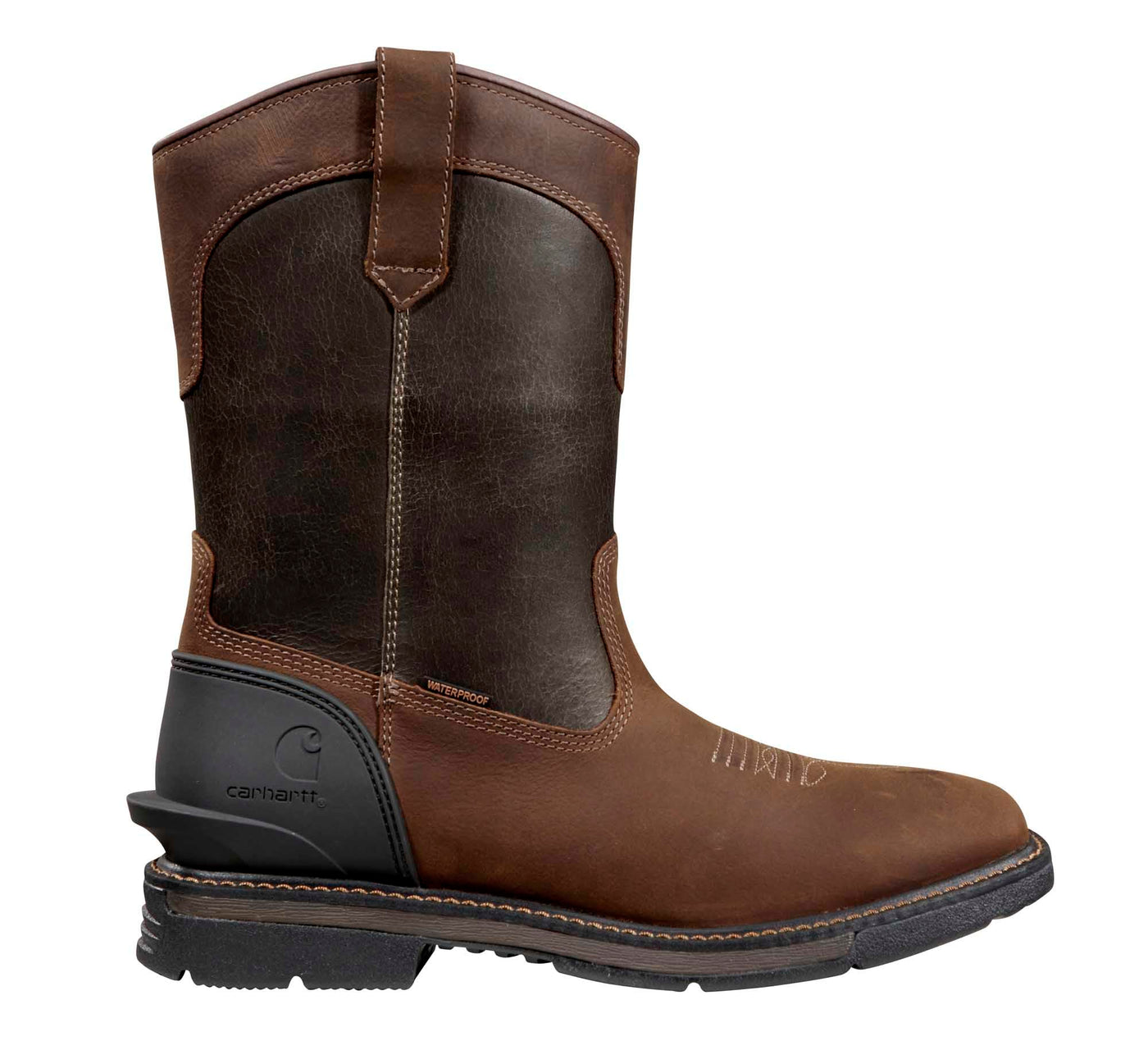 Carhartt Men's Montana 11" Waterproof Square Toe Wellington 7.5 Wide Brown/Burnt Olive