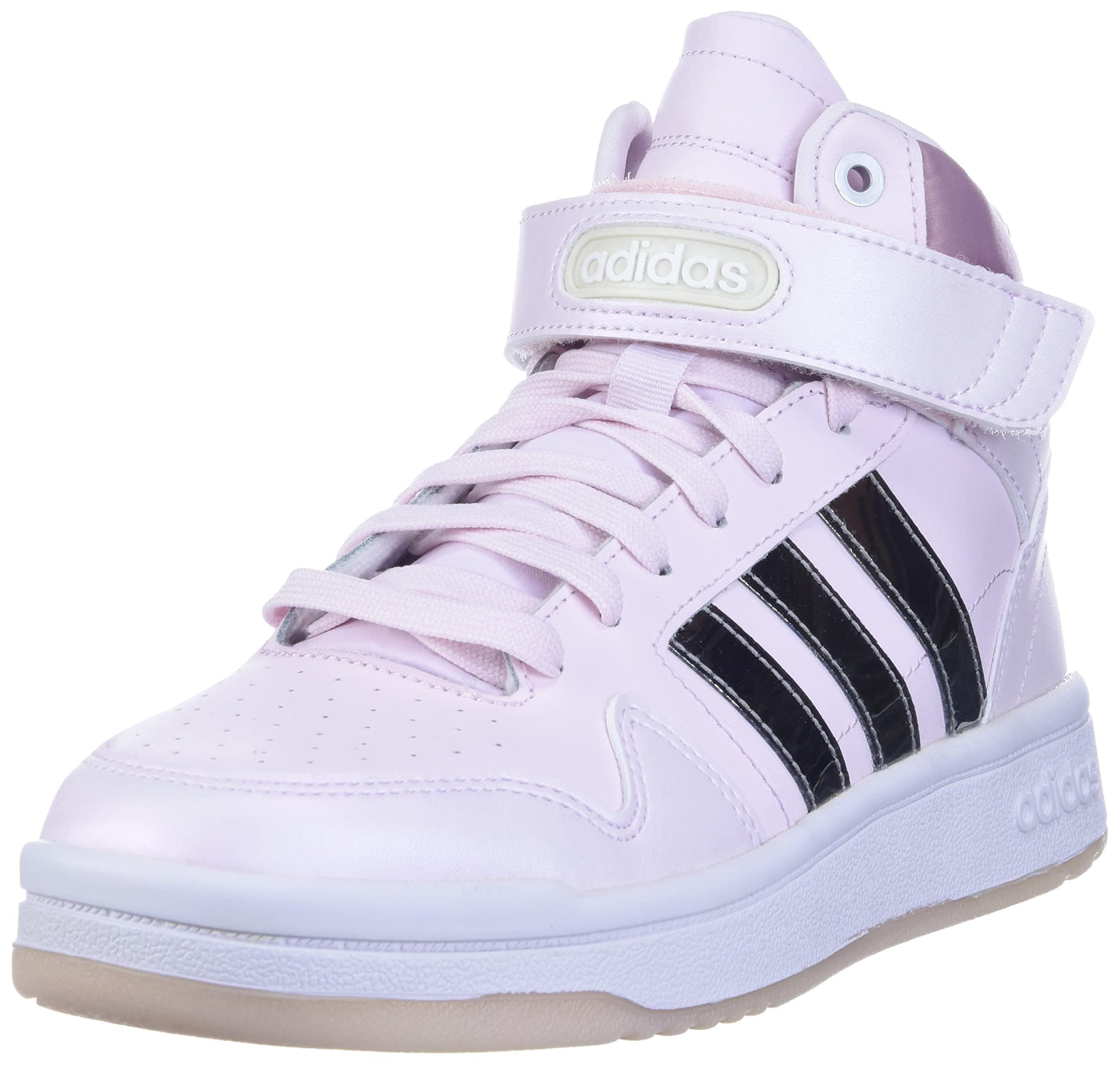 adidas Women's Postmove Mid Basketball Shoe, Almost Pink/Silver Metallic/Magic Mauve, 8