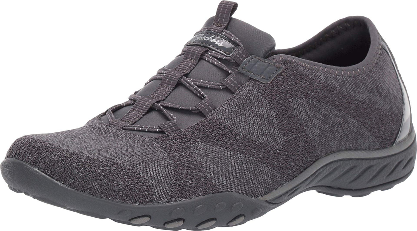 Skechers Women's Breathe-Easy Slip On Sneaker Charcoal 7 Medium US