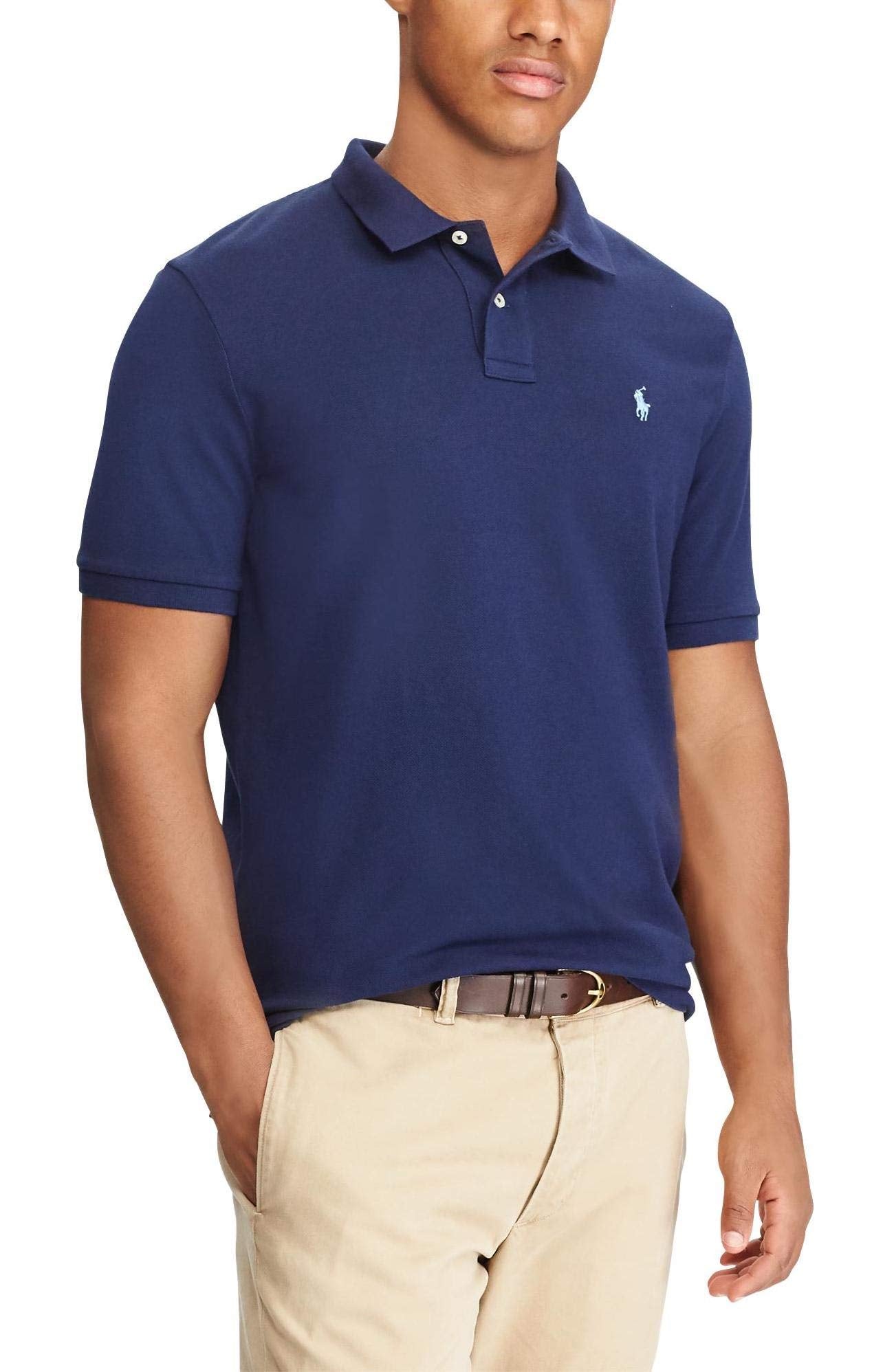 Ralph Lauren Men's Classic Fit Mesh Pony Logo Polo Shirt (S, BasicNavy)