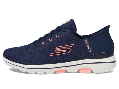 Skechers Women's Go Walk 5 Relaxed Fit Slip in Golf Shoe 8.5 Navy/Pink