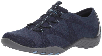 Skechers Women's Breathe-Easy-Opportuknity Sneaker 9.5 Wide Navy