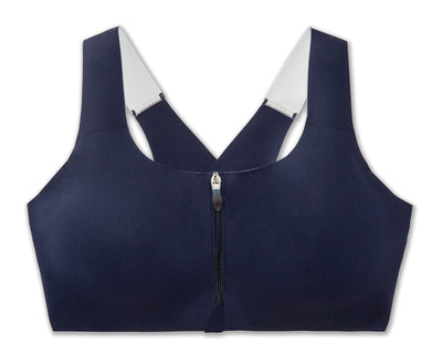 Brooks Dare Zip Women’s Run Bra for High Impact Running, Workouts and Sports with Maximum Support - Navy - 34DD/E