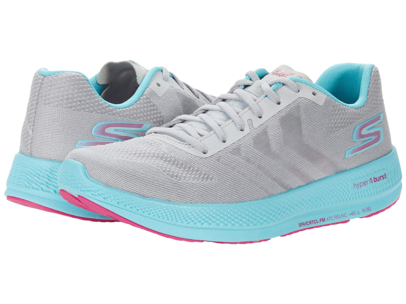 Skechers Go Run Razor 3+ Grey/Aqua 5 B (M)