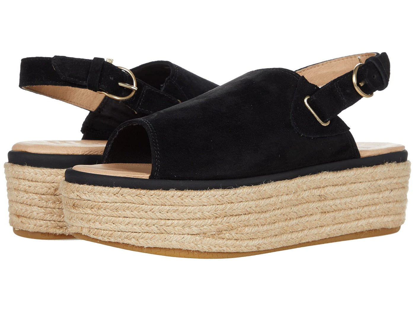 Sperry Delmare Plushwave Flatform Sandal Black 7.5 M (B)